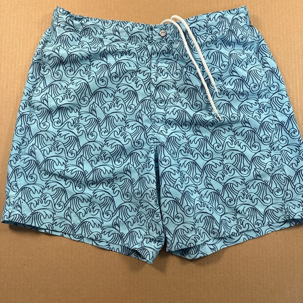 Southern Tide‎ Mens L Shark Wave Swim Trunks